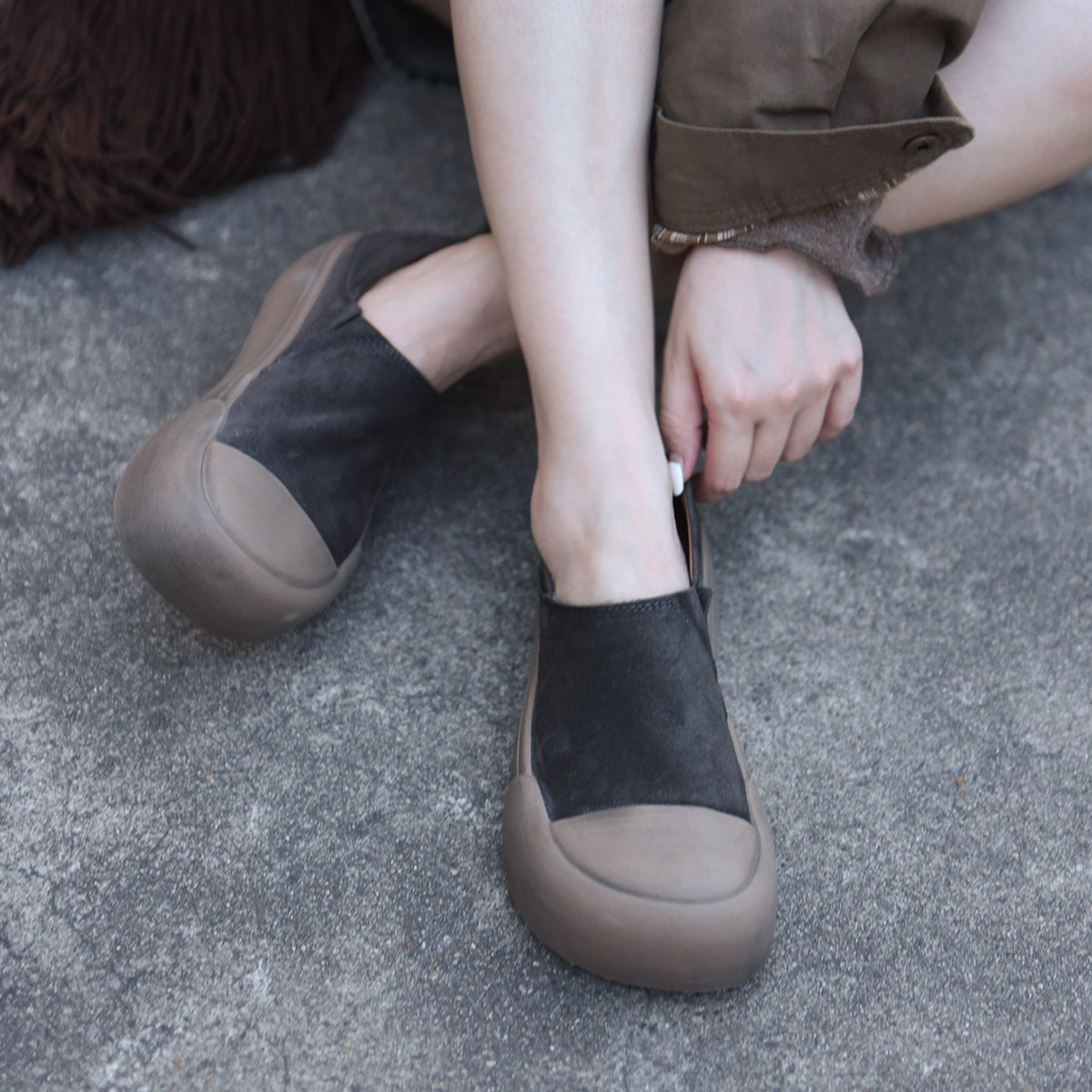 Artmu阿木一脚蹬休闲鞋子女2026新款爆款厚底板鞋女款两穿单鞋