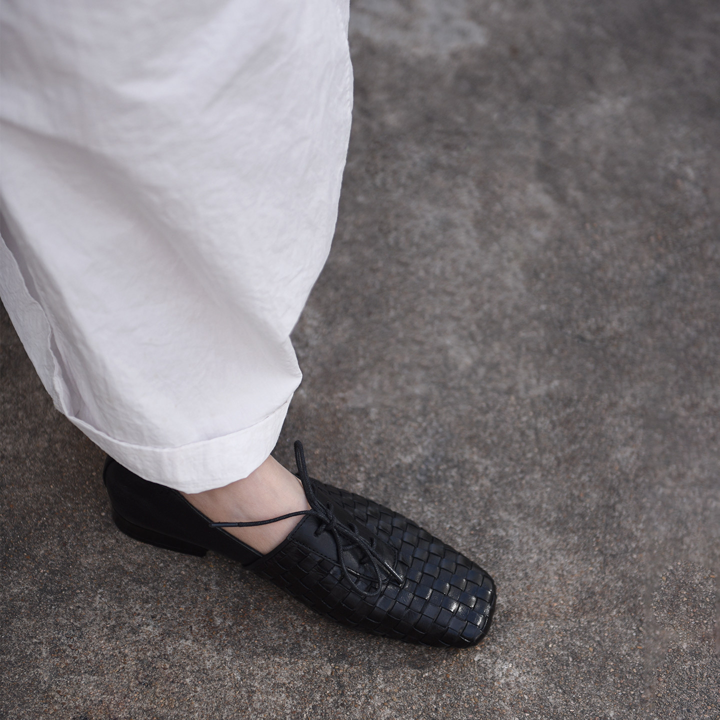 Artmu阿木原创水洗牛皮编织单鞋女一脚蹬乐福鞋2026春新款小皮鞋,女鞋,深口单鞋,淘宝优惠券,粉丝福利购,淘宝优惠卷