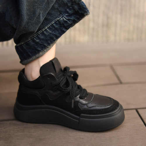 阿木休闲德训鞋厚底高帮鞋短靴