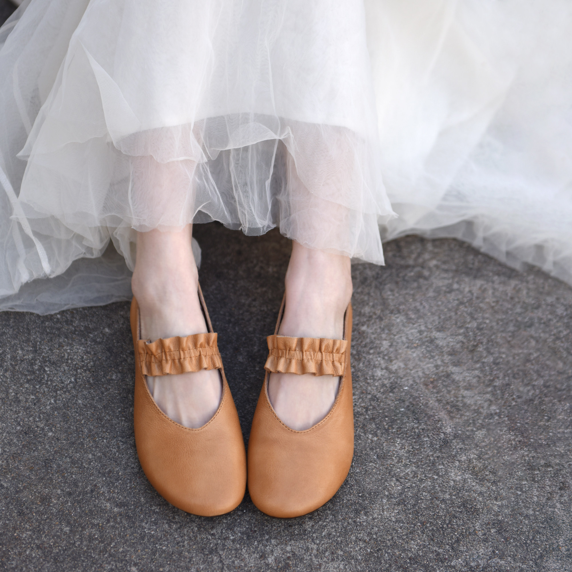 Artmu阿木真皮褶皱玛丽珍鞋子女鞋配裙子浅口单鞋女平底2026新款