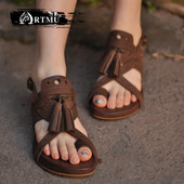 流苏休闲舒适简约罗马夹指沙滩鞋 ARTMU阿木原创新款 牛皮凉鞋