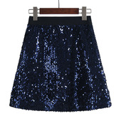 半身裙短裙亮片刺绣A字裙高腰显瘦女裙