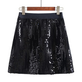 半身裙短裙2023早秋高腰显瘦a字裙刺绣亮片小众裙子时尚 女裙纯色