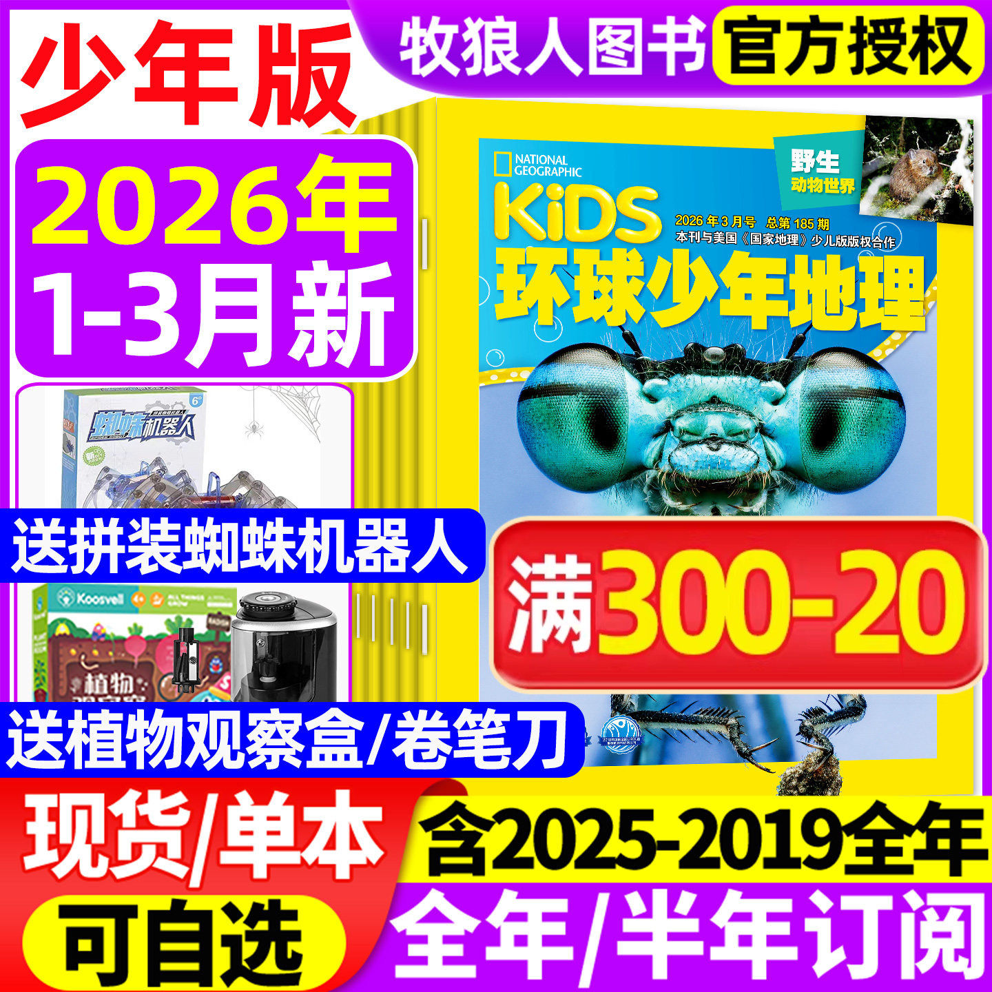 环球少年地理杂志少年版2026年1-3月【2025年/全年/半年订阅/2024/2023年典藏】kids美国国家地理少儿版小学生科学发现科普过期刊