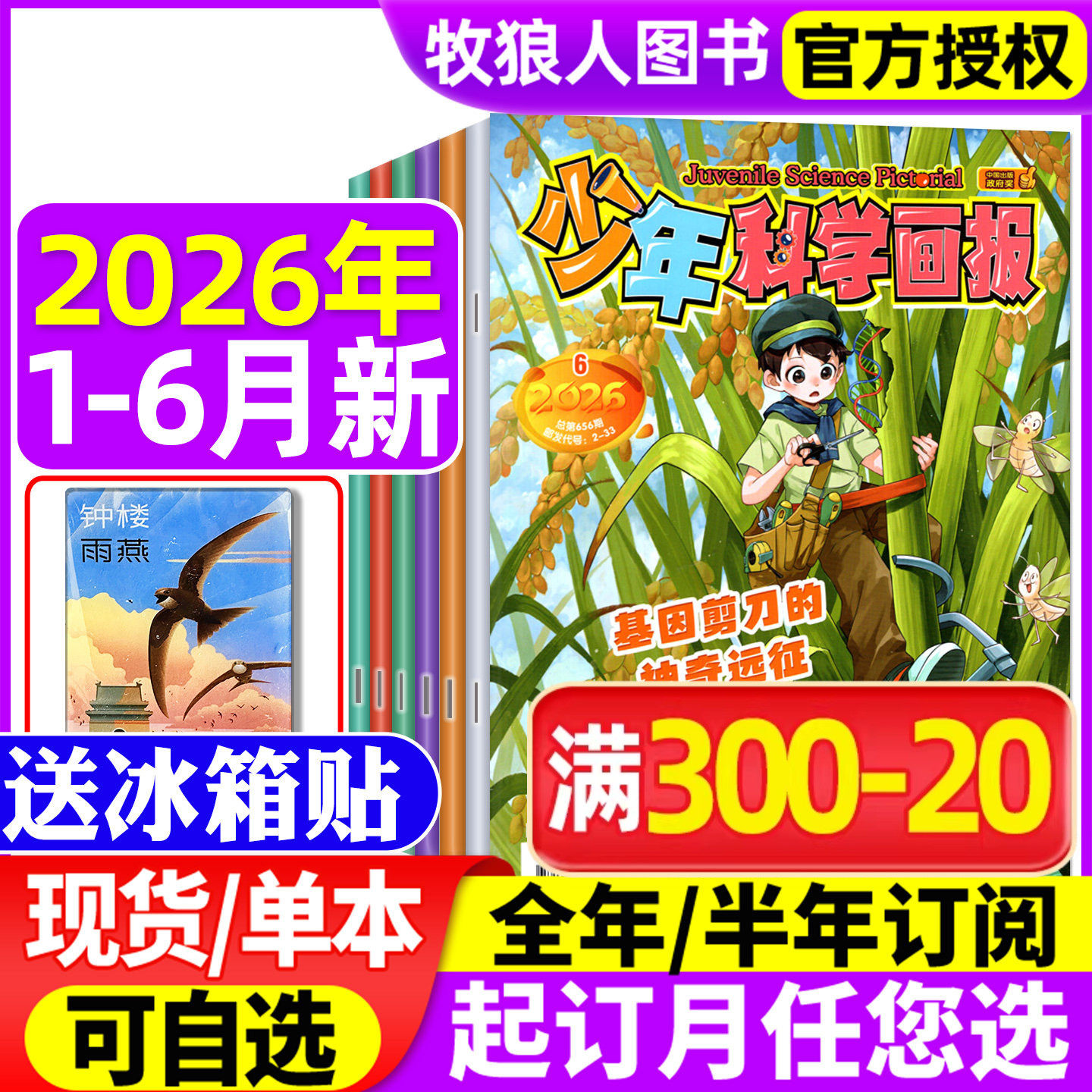 【送赠品】少年科学画报杂志2026年1-2月(全年/半年订阅/2025年1-12月)科普知识逻辑思维非少儿科学周刊意林少年科学过刊