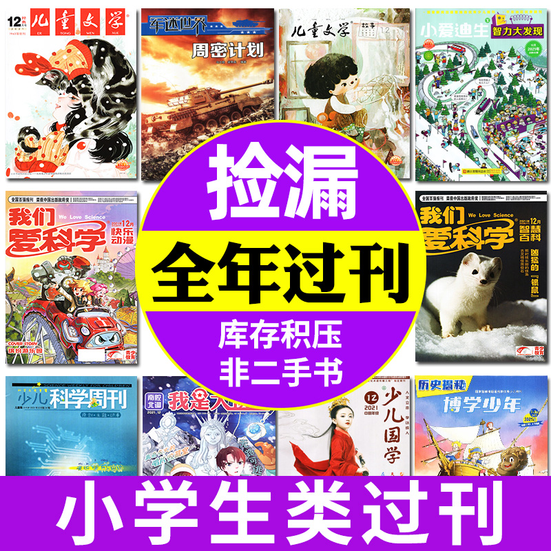 小学生类1-6年级【全年过刊杂志捡漏】儿童文学/我们爱科学/环球少年地理/科学大侦探/军迷世界等打包非过刊2023/2022/2021年-封面