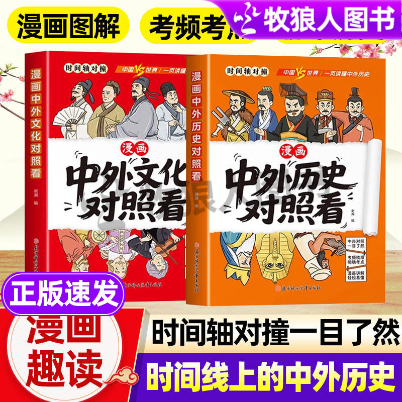 漫画中外历史对照看漫画中外文化对照看趣读时间线上的中外历史紧扣初中历史考点历史科普知识百科速记成语典故国学经典历史类读物
