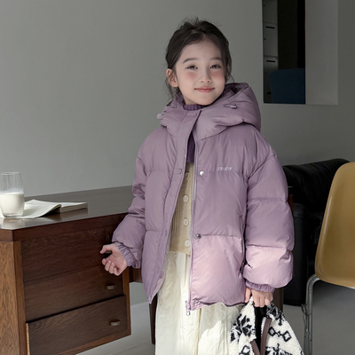 洋气女童双面穿高充绒量羽绒服