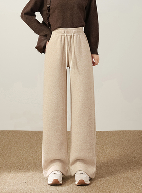 苏醒的乐园时尚气质百搭加绒加厚休闲长裤冬季新品裤子