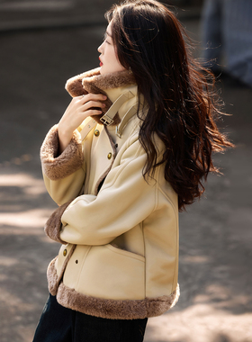 短款仿皮草2025新款冬季保暖皮衣外套女装上衣SXPC25007