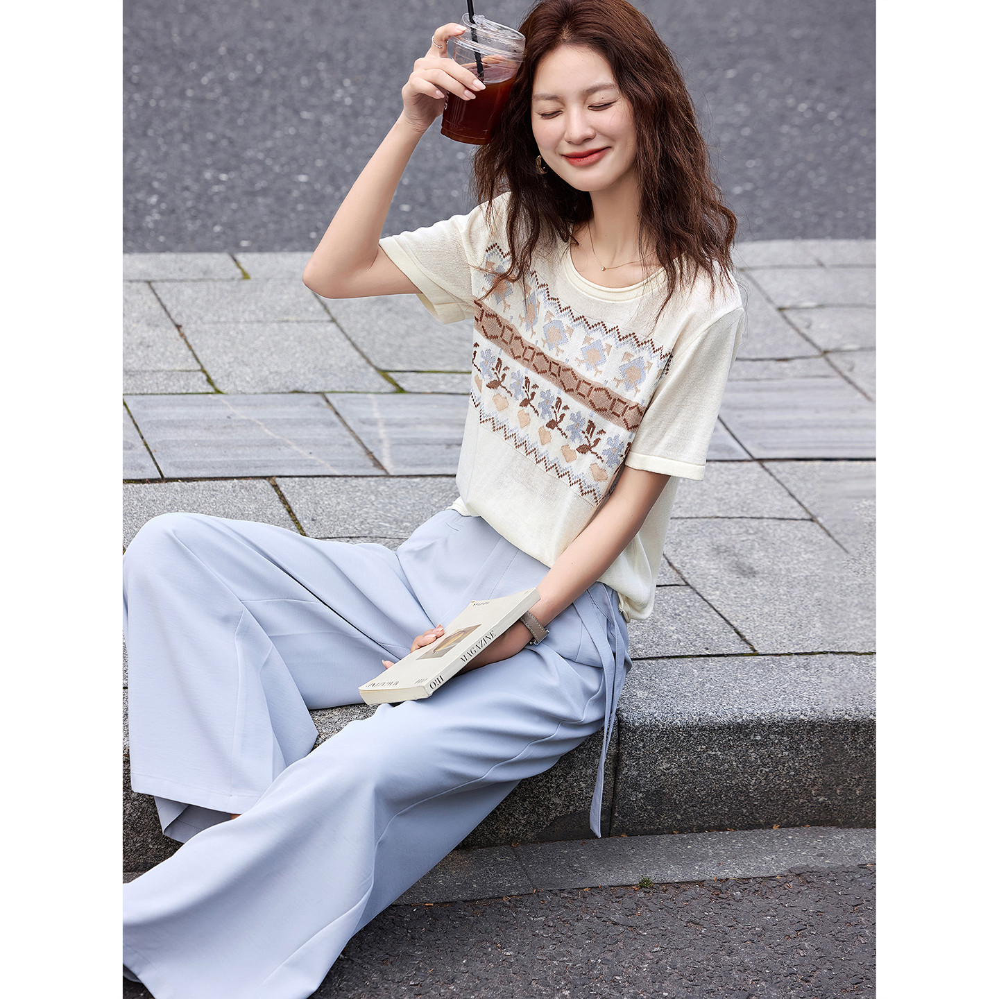 休闲风刺绣套装2026年新款夏季女装两件套装