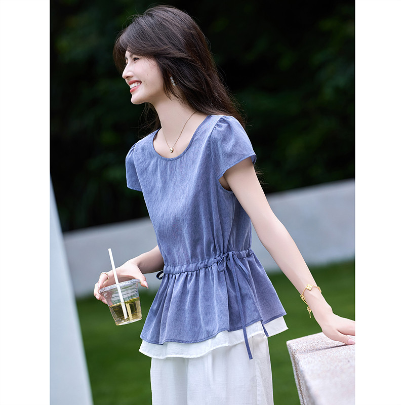 时尚气质套装夏季新款女简约温柔大气通勤休闲裤装两件套