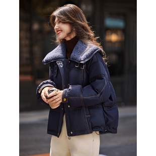 90绒外套上衣女装 新款 乐园仿羊羔毛大翻领羽绒服2025年冬季 苏醒