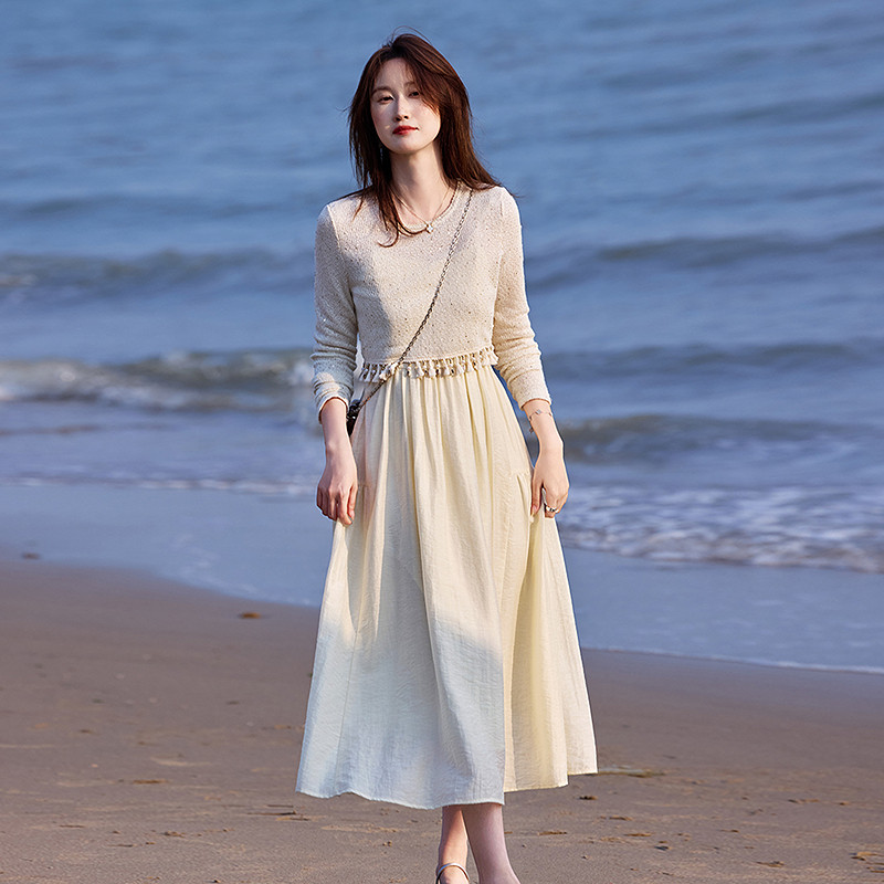 减龄温柔套装春季新款女针织罩衫吊带裙淑女通勤两件套