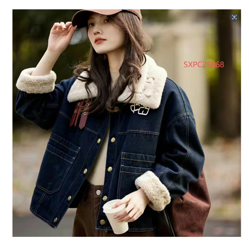 苏醒的乐园秋冬季牛仔蓝色厚外套-SXPC25068