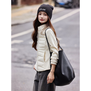 SXYRF25001 鹅绒外套上衣女装 拼接轻薄羽绒服2025年冬季 新款