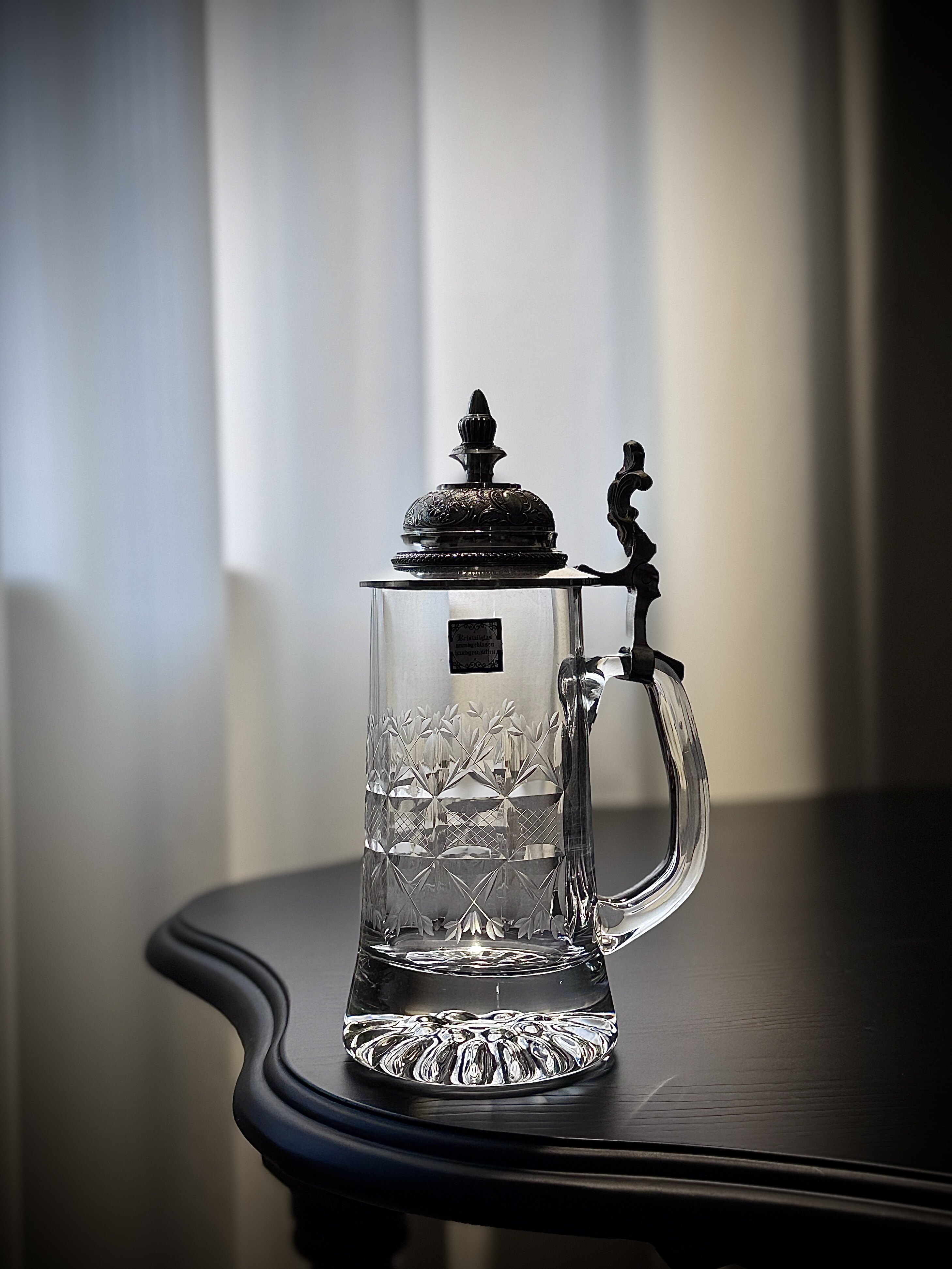 德国Rastal拉斯塔尔锡盖手工刻花玻璃啤酒杯&middot;中古