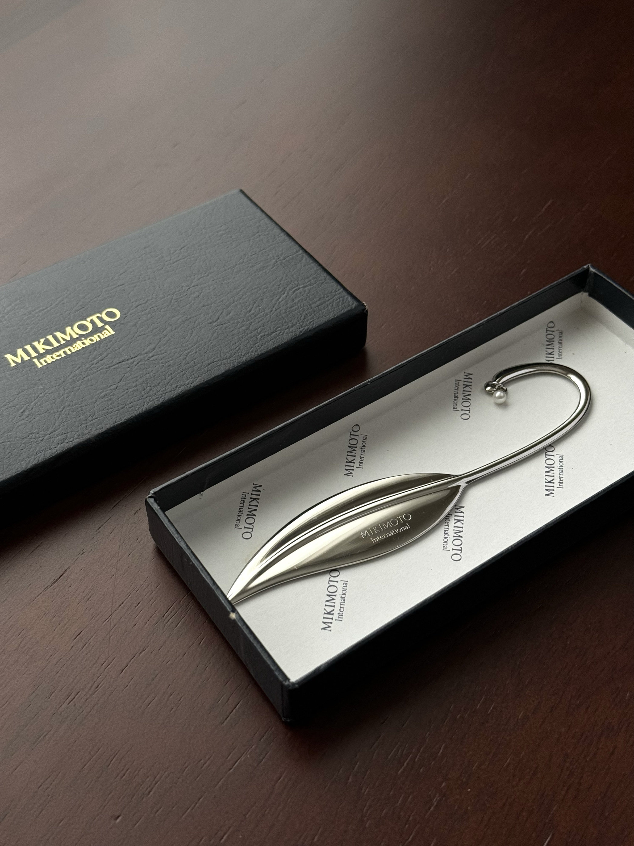 日本直采mikimoto御木本全新未使用珍珠书签长款别致书签礼物