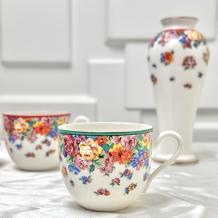 日本直采KENZO高田贤三撞色缤纷小碎花马克杯花瓶下午茶水杯