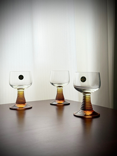 日本HOYA豪雅焦糖色杆古典杯酒杯欧式小矮脚甜酒杯玻璃杯