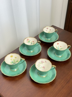 日本直采香兰社繁花高脚杯咖啡杯高档下午茶欧式描金红茶杯整套