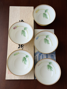 日本直采正品香兰社黄釉内绘五色玫瑰茶杯杯子主人杯单杯陶瓷日式