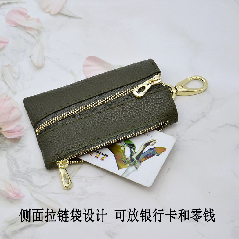 韩版真皮钥匙包小零钱包头层牛皮多用途拉链锁匙包卡包工厂