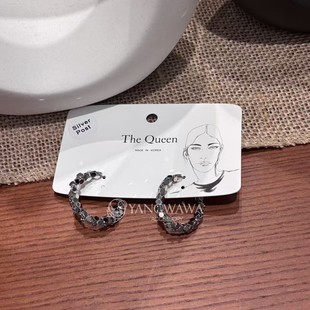 亮片银针耳环 高级感潮流小众时尚 590325韩国东大门the queen新款
