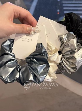 551507韩国东大门Baket高级感亮布褶皱大肠发圈