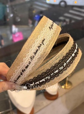 561620韩国东大门Baket新款甜美气质编织印花发箍