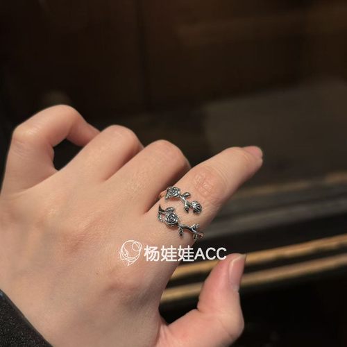 5121313韩国东大门vase新款精致高级独特设计玫瑰金花戒指