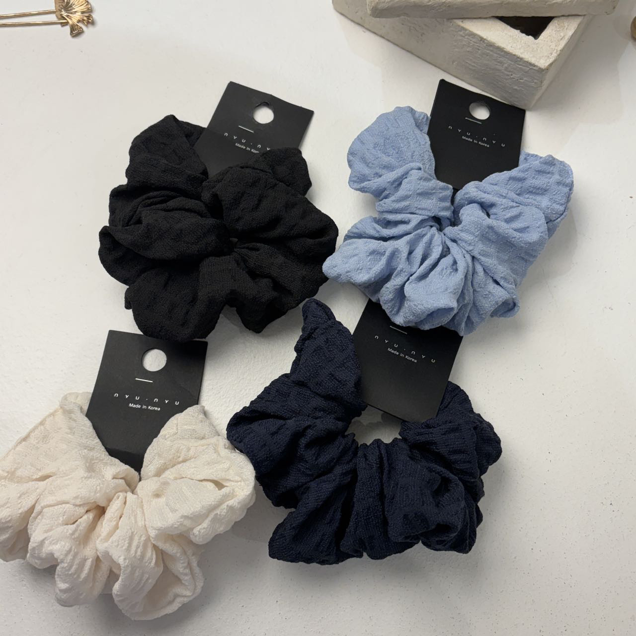 4101711韩国东大门nyunyu褶皱纯色大肠发圈头绳发绳