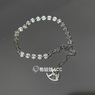 5122107韩国东大门momo通体纯银新款 高级感小众设计小马吊坠手链