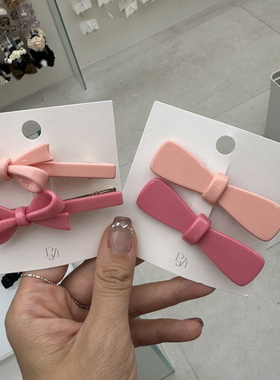 43117韩国东大门papa亚克力蝴蝶结两件套甜美百搭春款鸭嘴夹发夹