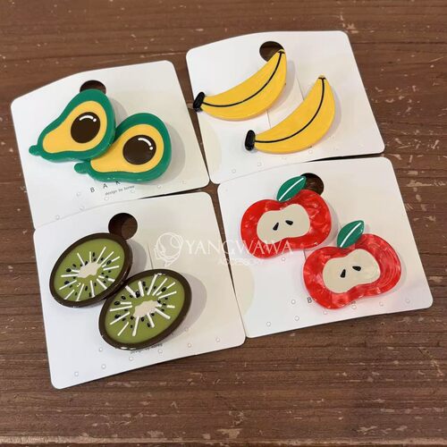 561913韩国东大门Baket新款可爱百搭水果两件套鸭嘴夹发夹儿童