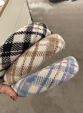 3121726韩国东大门Reina格纹发箍