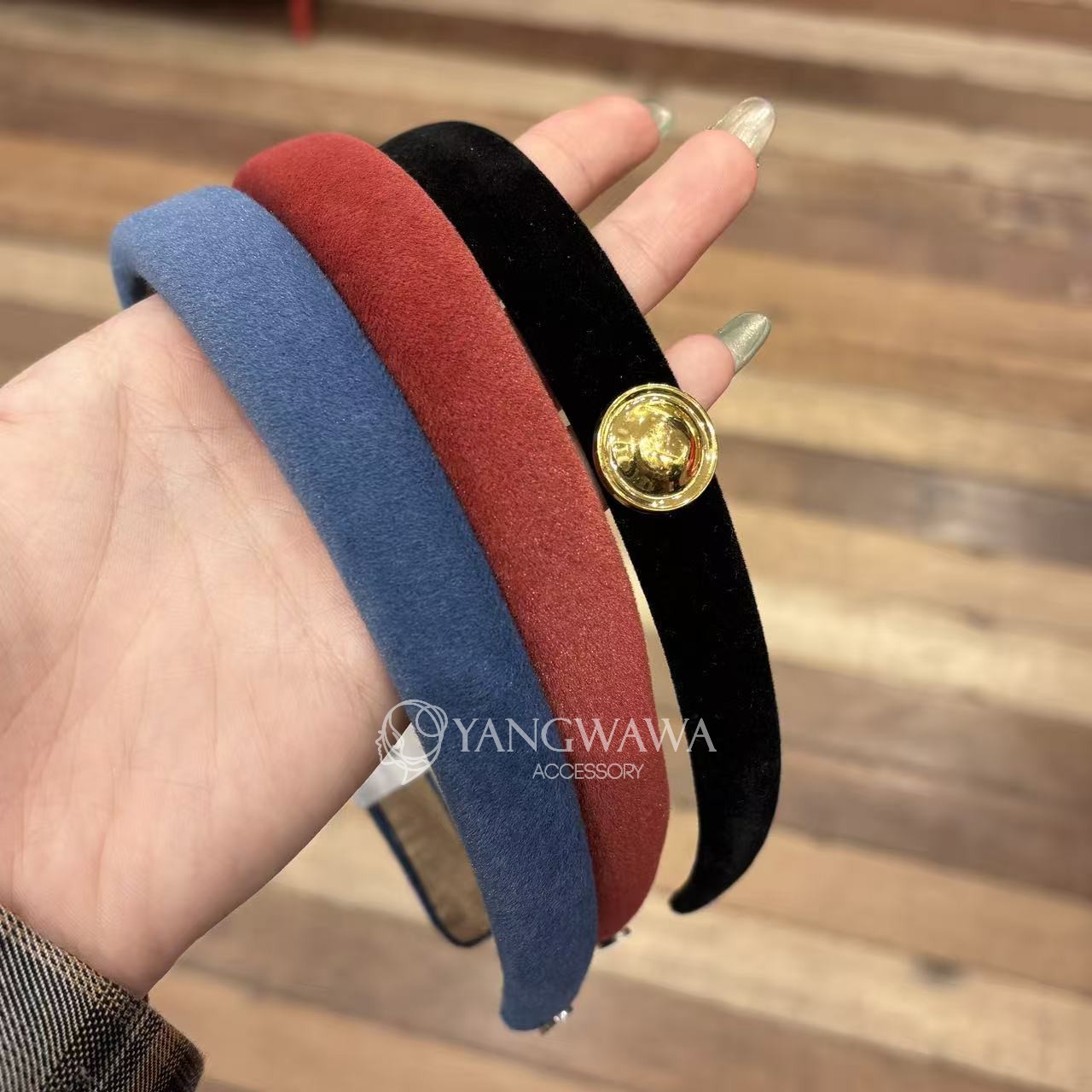 590917韩国东大门Trois de LEI新款高级感高颅顶气质百搭丝绒发箍