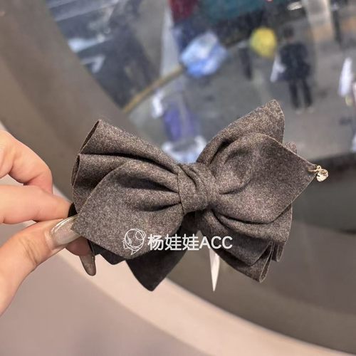 592521韩国东大门Baket新款高级感复古蝴蝶结香蕉夹发夹