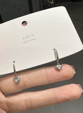 372718韩国东大门edito爱心吊坠简单精致耳环耳扣