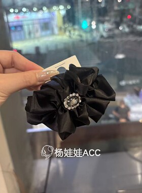 6100111韩国东大门Baket新款高级感缎面甜美水钻马尾扣
