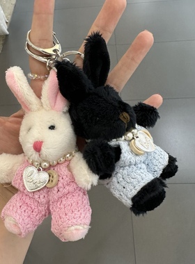 360809韩国东大门edito小兔子钥匙扣包包挂件钥匙扣
