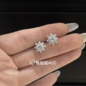 610604韩国东大门hey通体纯银高级百搭雪花水钻耳钉