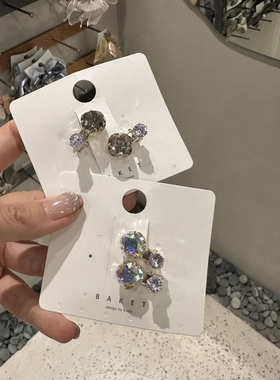 431831韩国东大门Baket亮钻简约精致两件套鸭嘴夹刘海夹发夹