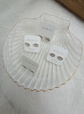 412137韩国东大门通体纯银简约精致高级感小众气质耳钉耳环