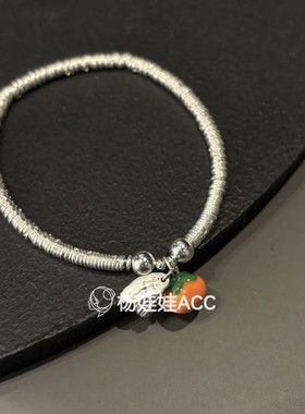 5120305韩国东大门LEI通体纯银新款高级感碎银子柿柿如意手链