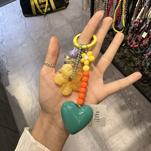 花朵爱心彩色珠珠高级感精致挂件