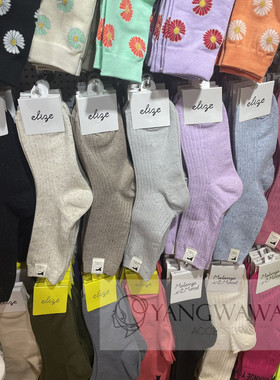 【3双包邮】韩国东大门简约小猫标签棉袜女袜短袜190411