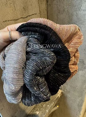 532003韩国东大门褶皱亮丝镶边大肠发圈发饰