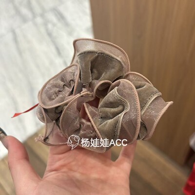 630415韩国东大门Trois de LEI新款高级感蝴蝶结丝绒纱纱抓夹