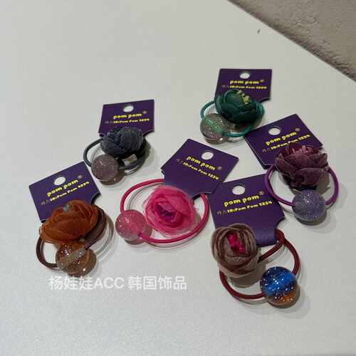 儿童发饰可爱细闪花朵发绳皮筋